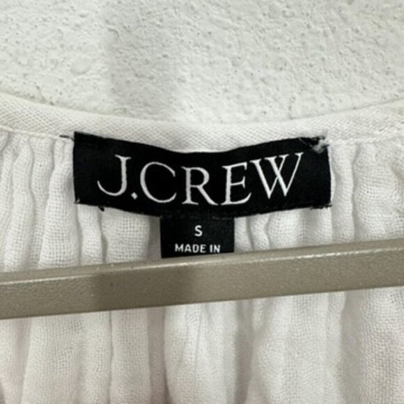 J. Crew Women's Size Small Swingy Puff Sleeve Gauzy Cotton Linen Blend Top - Picture 5 of 9